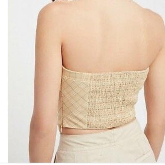 Free People Out West Plaid Tan Corset Top - Picture 8 of 11